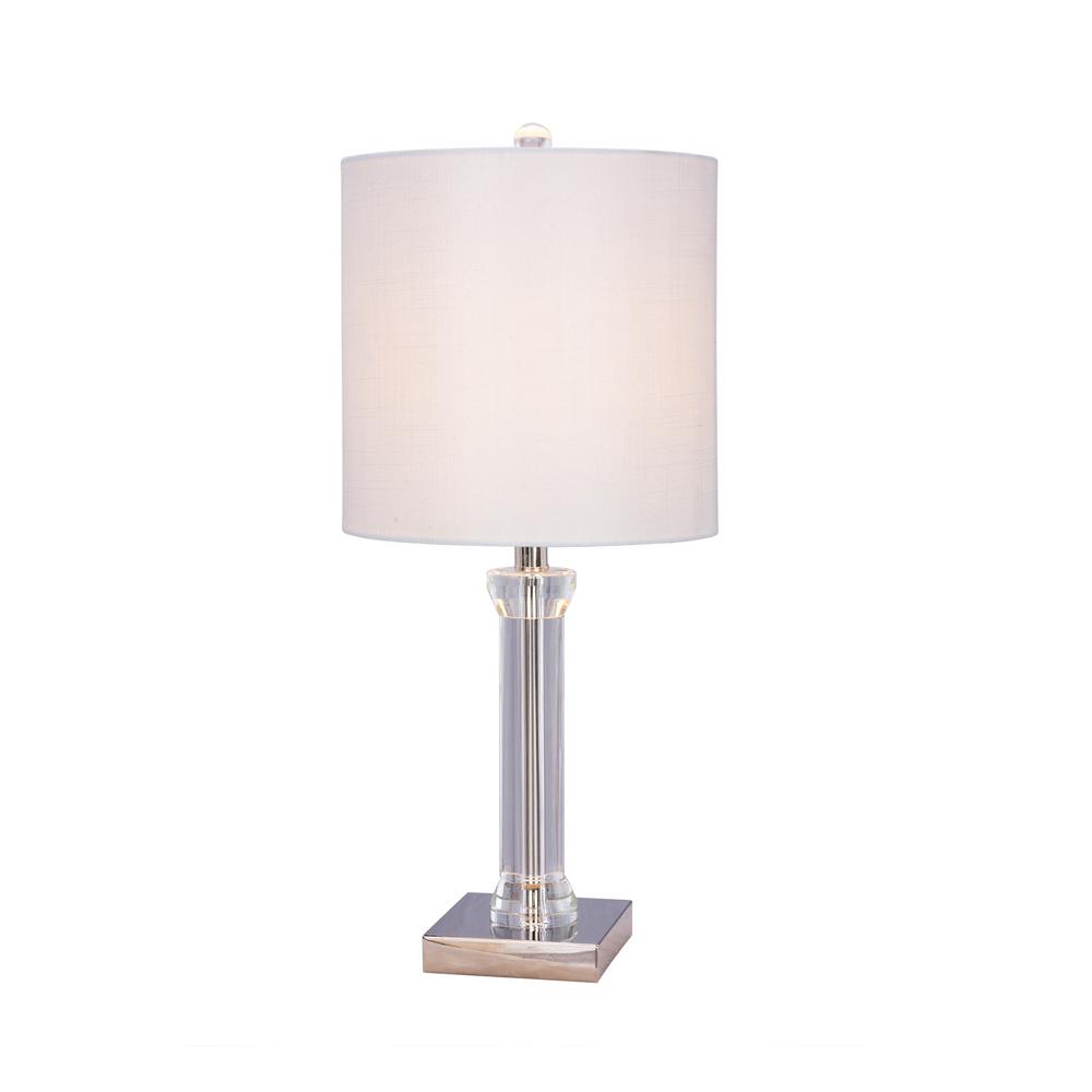 Fangio Lighting 25 5 In Clear Crystal And Polished Nickel Metal Table Lamp With Led Nightlight