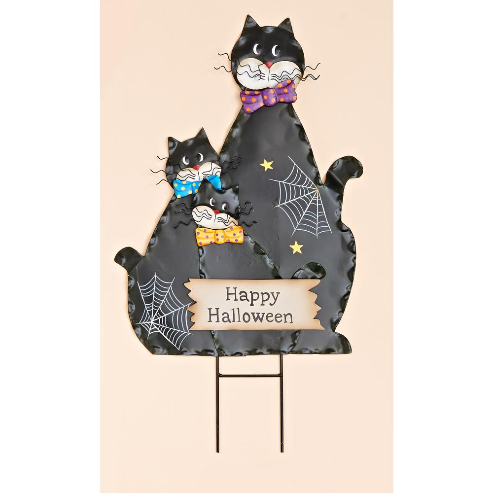  30 in. Metal Halloween Figure Stake Cat