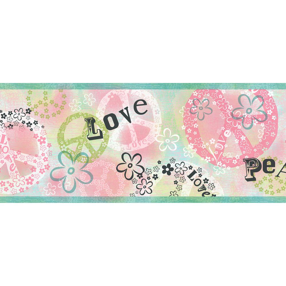 Chesapeake Janis Peace Love Toss Wallpaper Border-TOT46382B - The Home ...