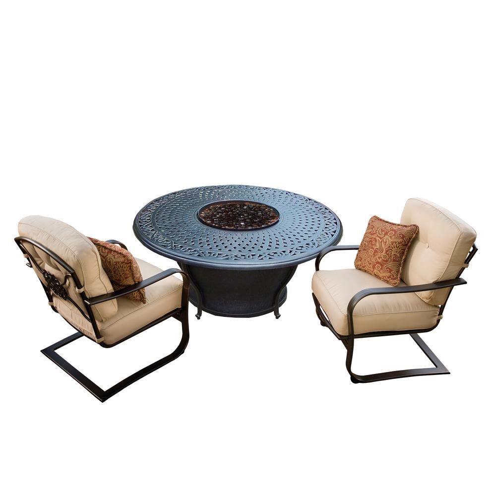 Caledonia Round 4 Piece Aluminum Patio Fire Pit Conversation Set Internet 303757701 Caledonia Round 4 Piece Aluminum Patio Fire Pit Conversation Set