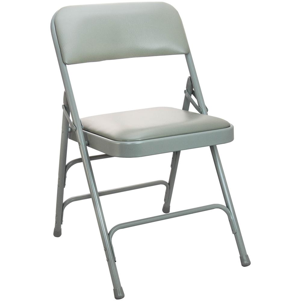 Advantage 1 In Dove Grey Vinyl Seat Padded Metal Folding