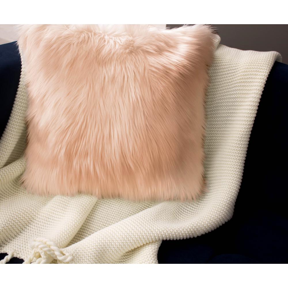 Blush Faux Fur Pillow