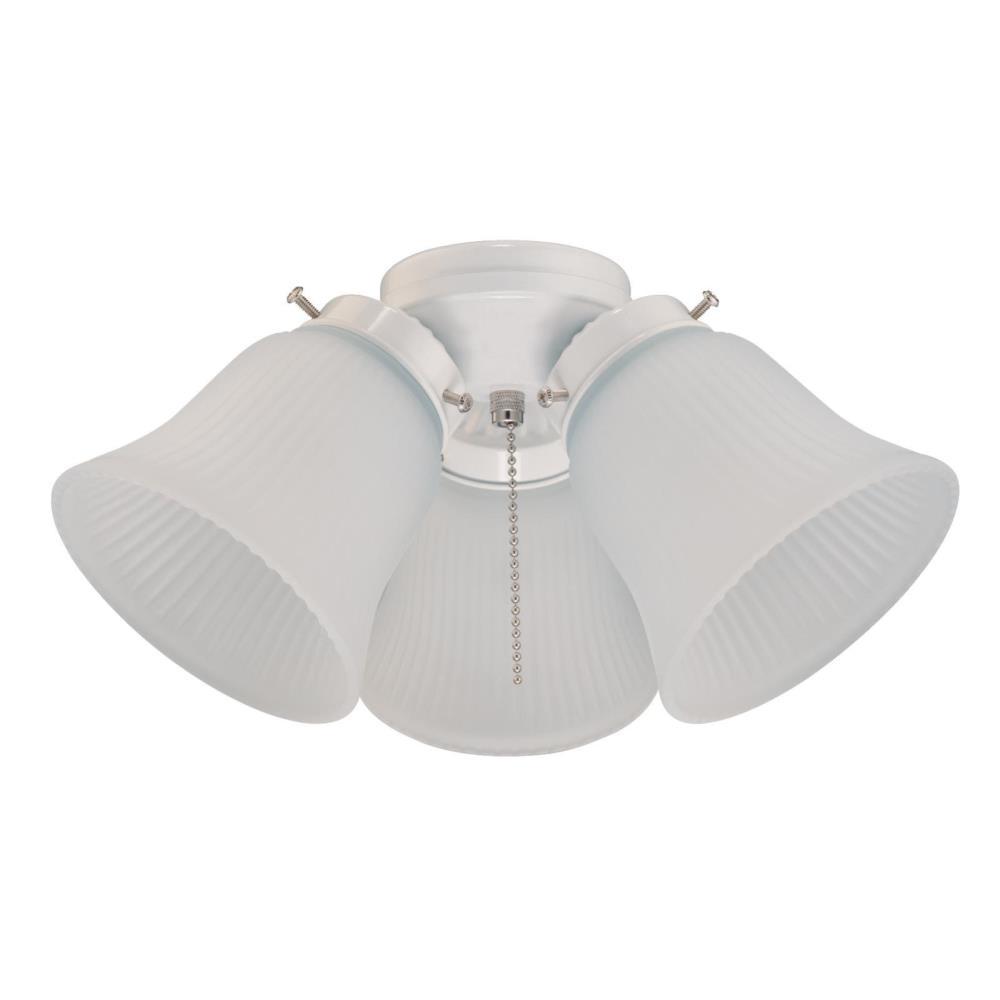 Westinghouse Lighting 7781800 Three-Light Cluster 3-Inch Fitter Ceiling Fan Kit Oil Brushed Bronze with Frosted Ribbed Glass Shades