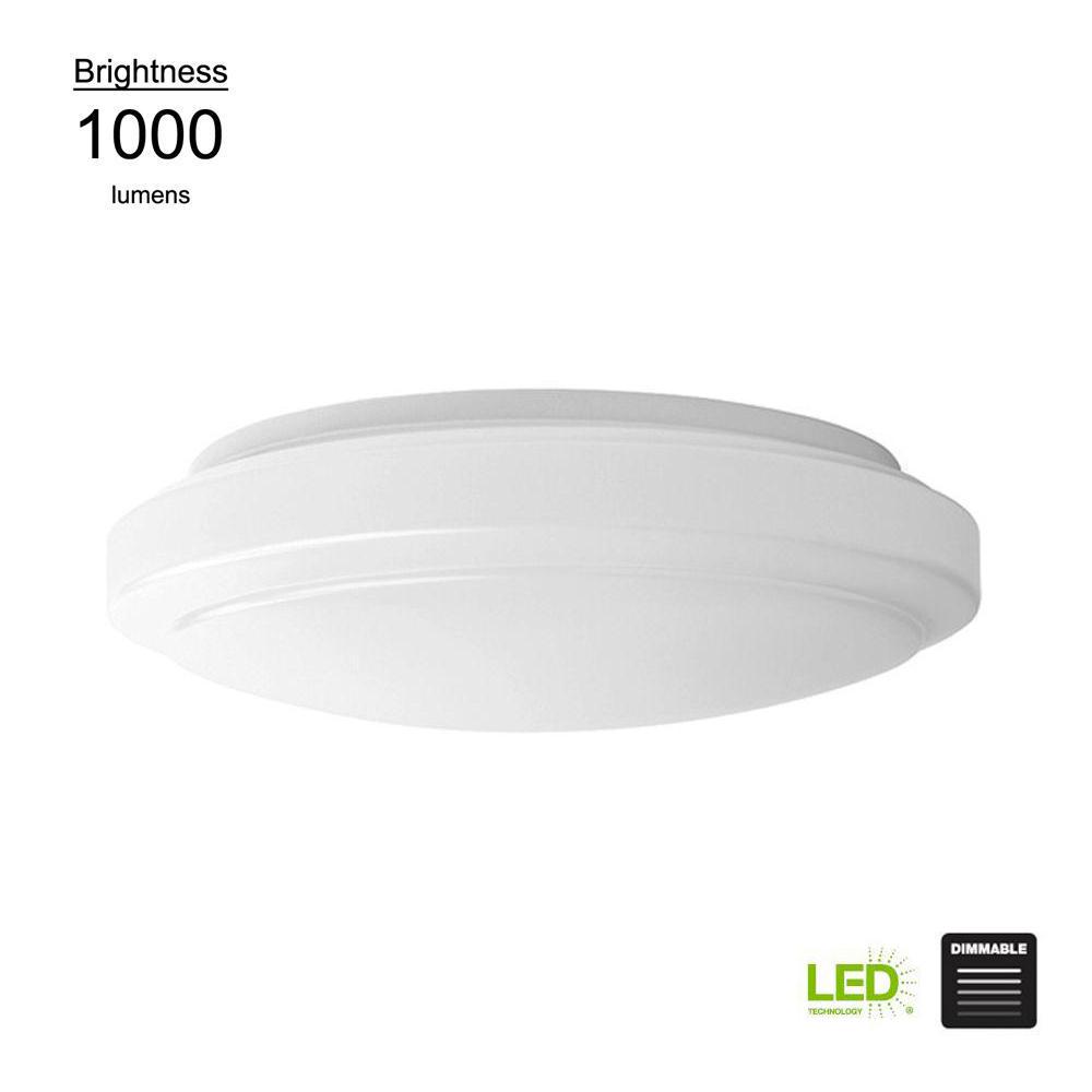 Hampton Bay Functional Style 12 In Round White 75 Watt Equivalent Hampton Bay Functional Style 12 In Round White 75 Watt Equivalent Integrated Led Flushmount