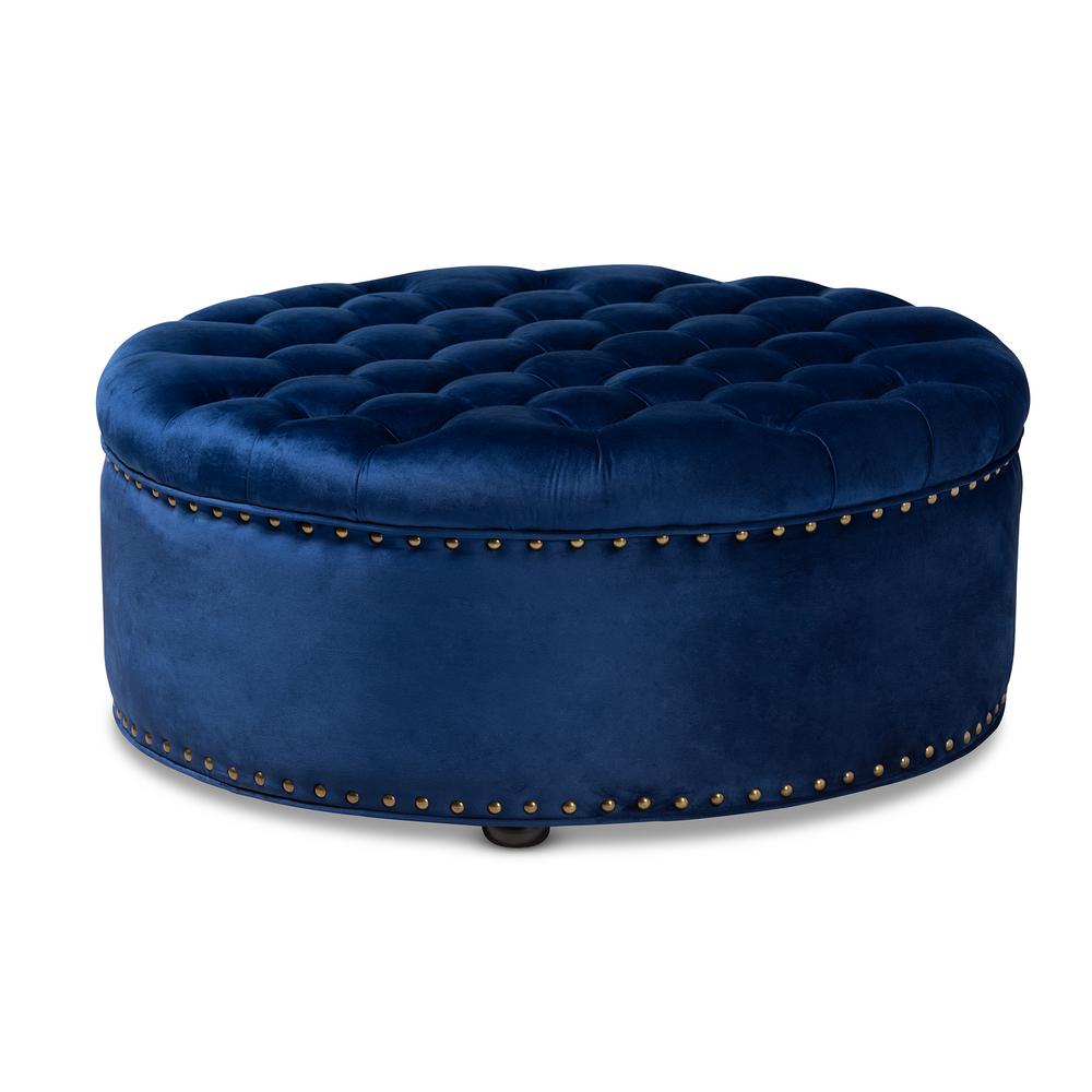 Baxton Studio Keswick Royal Blue Ottoman 151-9359-HD - The Home Depot