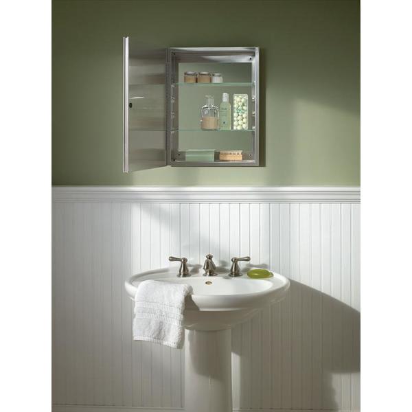 Jensen Barrington 15 In W X 19 In H X 5 In D Framed Recessed Or Surface Mount Bathroom Medicine Cabinet In Satin Nickel 56ss184csnx The Home Depot