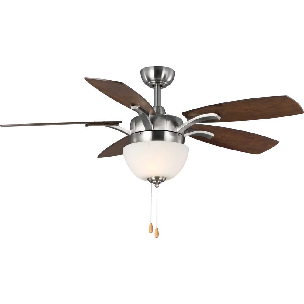 Ceiling Fan Light Bulb Pull Chain Kit Brushed Nickel Metal Decorative Lighting