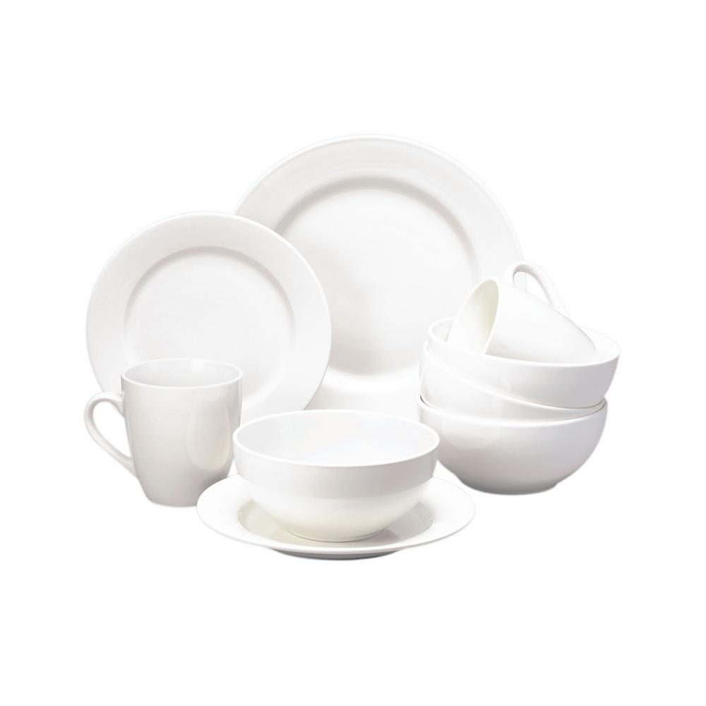 Thomson Pottery Basic White Stoneware Dinner Plate Set Of 8 Basic White Stoneware Dinner Plate Set