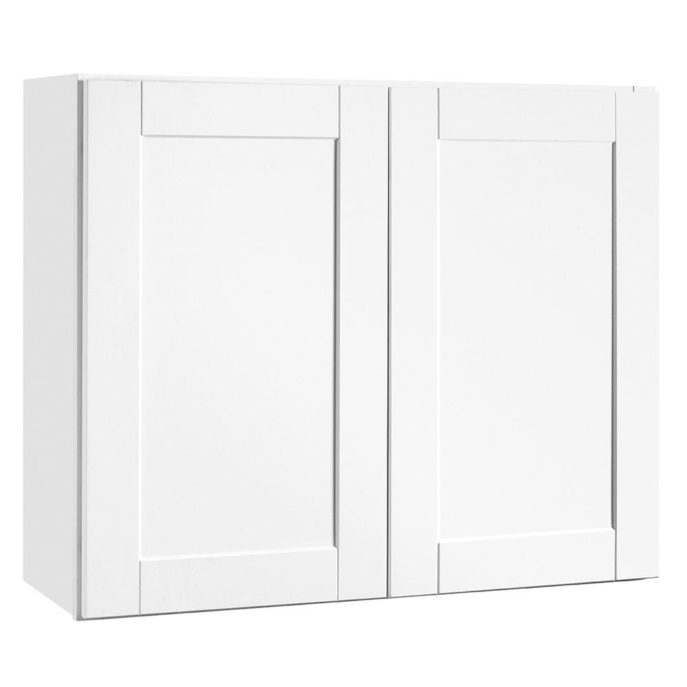 Hampton Bay Shaker Assembled 36x30x12 In Wall Kitchen Cabinet In