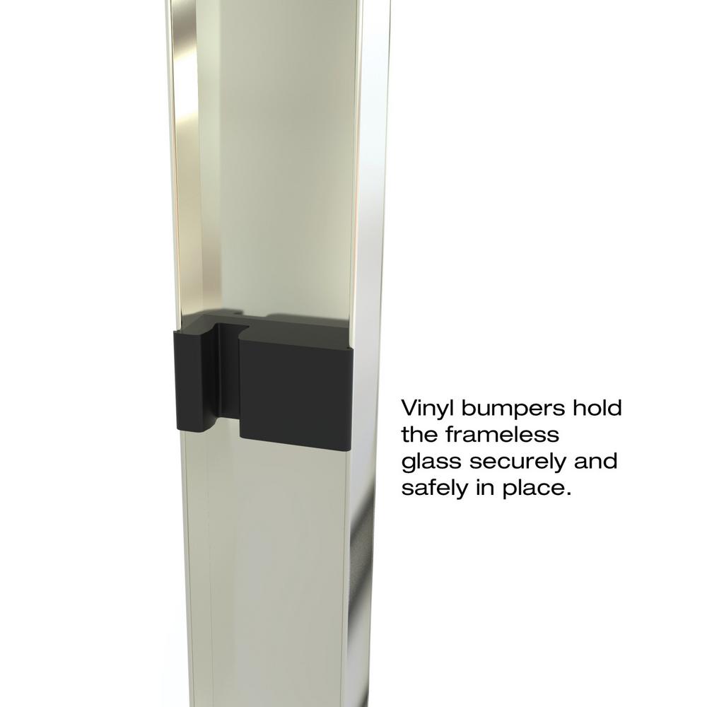 Basco Classic 44 In X 70 In Semi Frameless Sliding Shower Door In Brushed Nickel