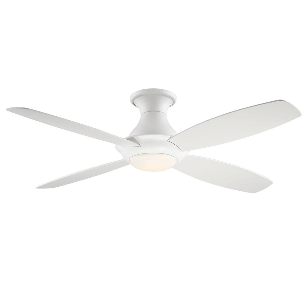 Kichler 330151mwh Sola 44 Inch Matte White Ceiling Fan With Led Light Delmarfans Com