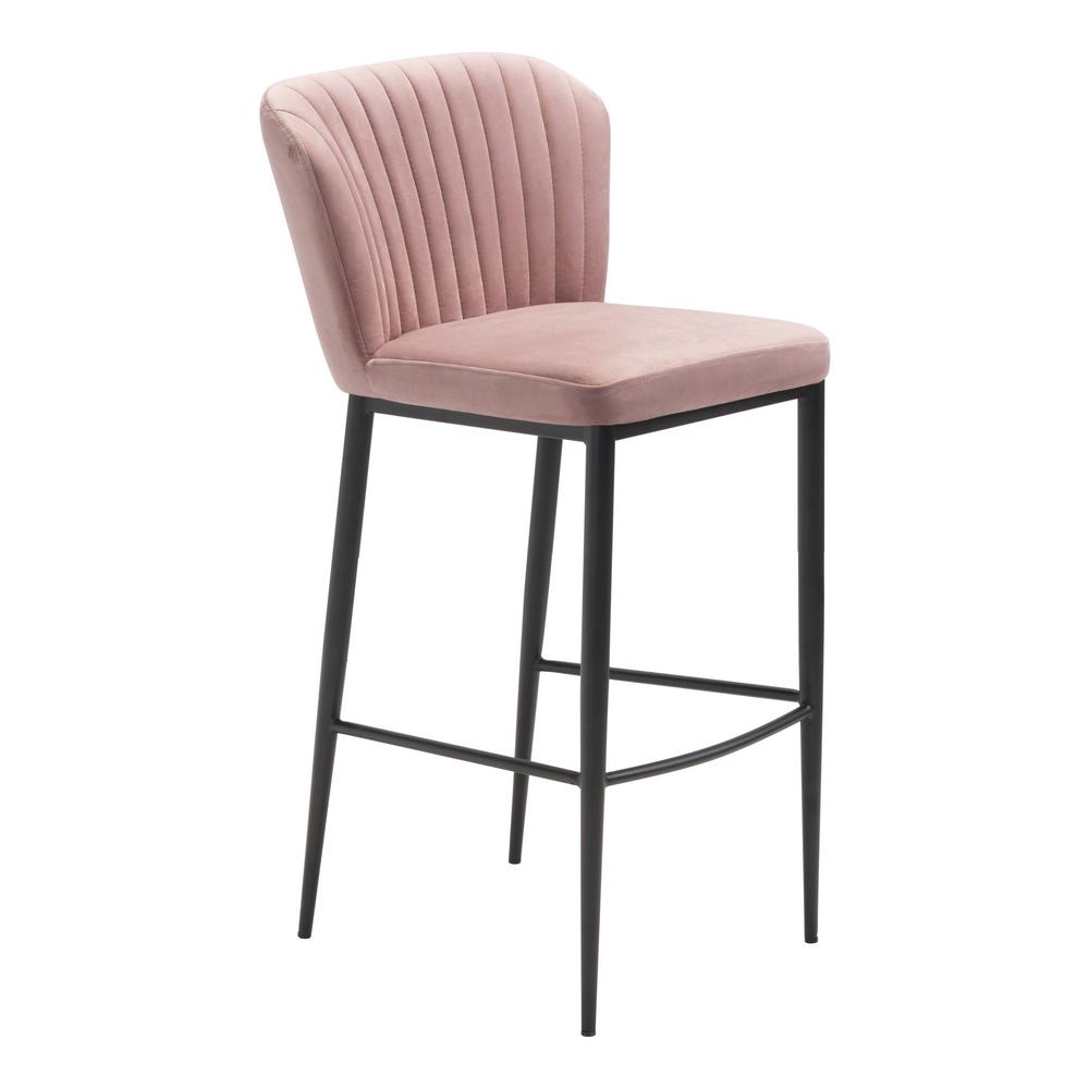 Zuo Tolivere 41 3 In Pink Velvet Bar Chair Set Of 2