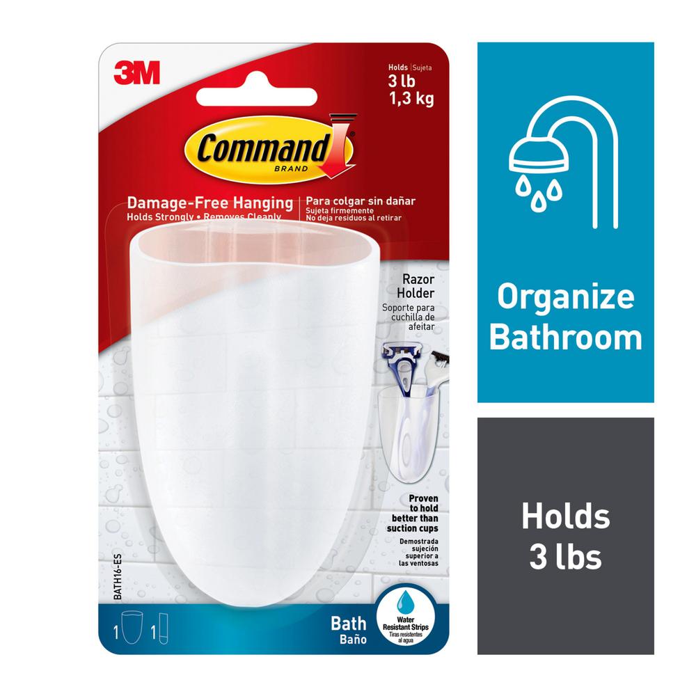 Command 3 lbs. Razor Holder with WaterResistant StripBATH16ES The