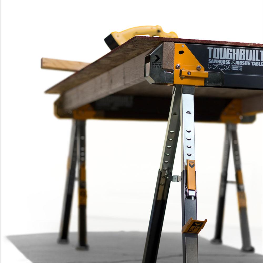 Tall Adjustable Folding Sawhorse Steel Portable Heavy-Duty TOUGHBUILT 32 in