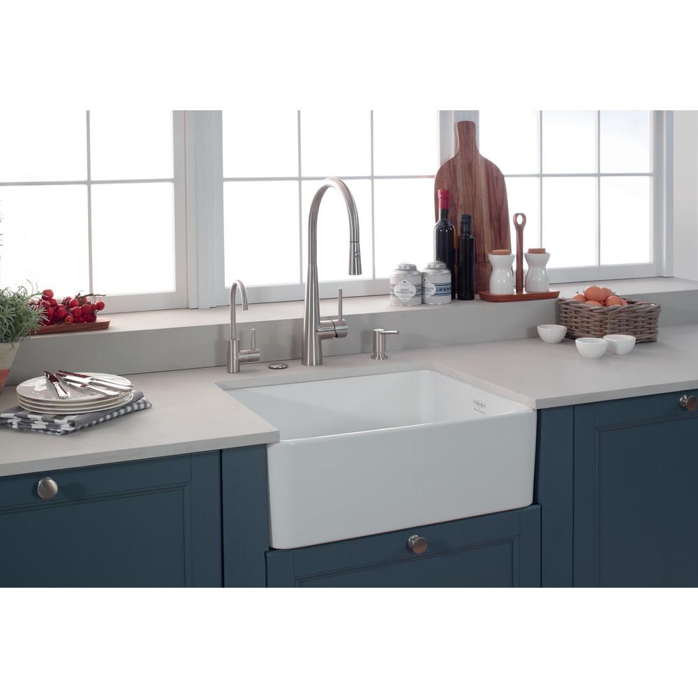 Franke Manor House A Front Fireclay 27 125 In X 19 875 Single Bowl Kitchen Sink White