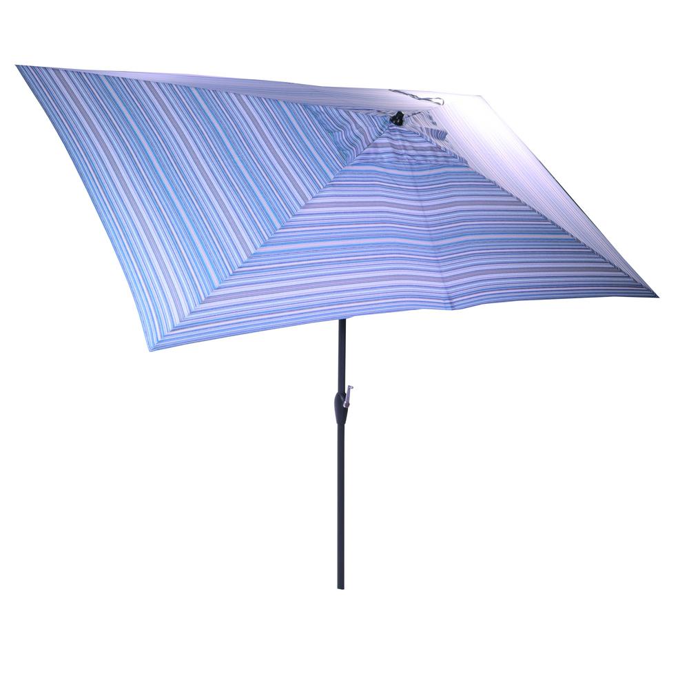 Hampton Bay 10 Ft X 6 Ft Aluminum Market Patio Umbrella In Charleston Stripe With Push Button Tilt 9106 01524300 The Home Depot