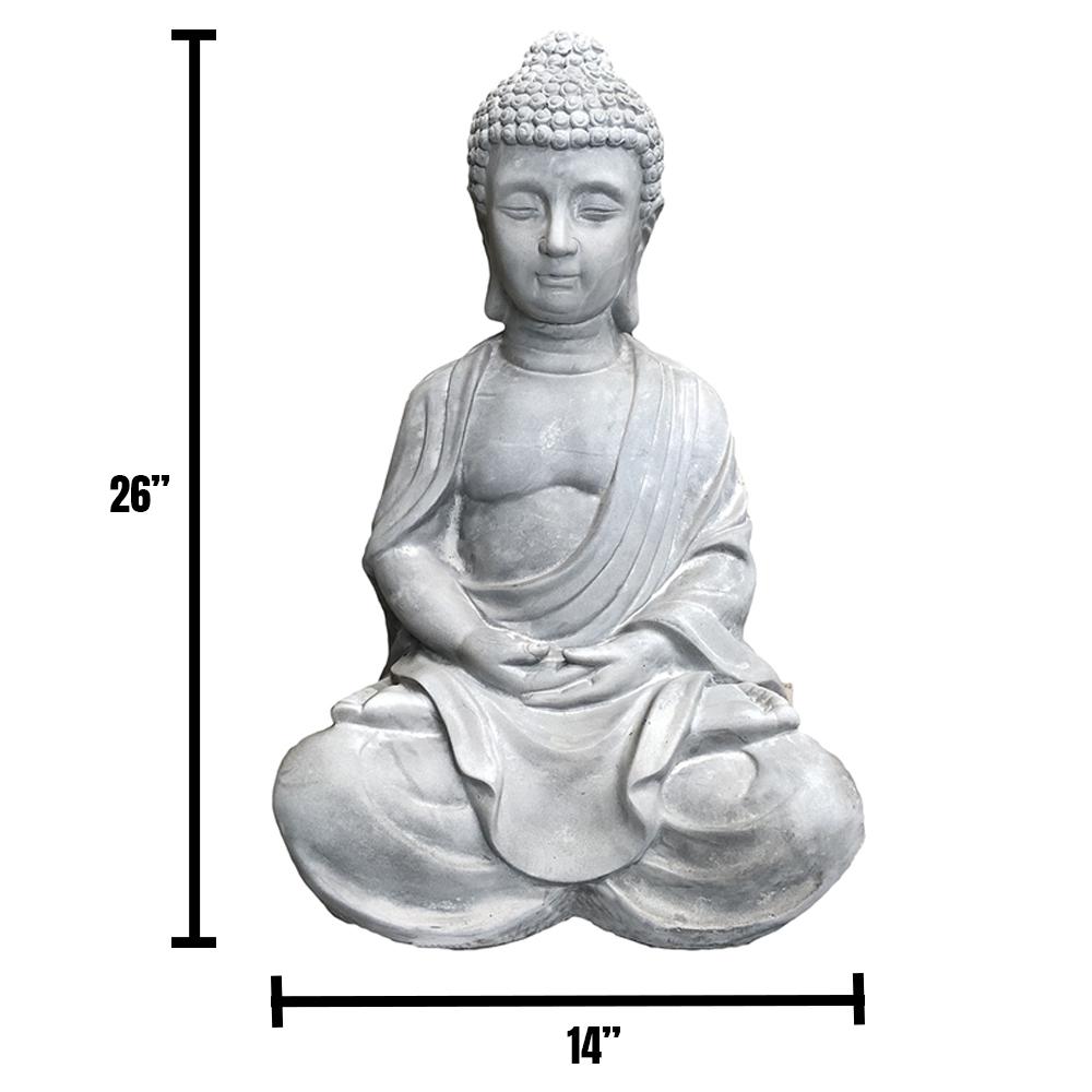 Durx Litecrete 25 6 In H Lightweight Concrete Sitting Tating Buddha Statues P141006 C80021 The Home Depot Durx Litecrete 25 6 In H Lightweight, Buddha Garden Statues