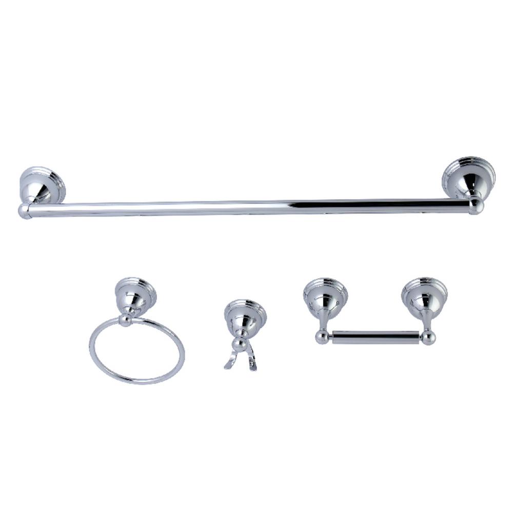 Kingston Brass Traditional 4Piece Bath Hardware Set in Polished Chrome