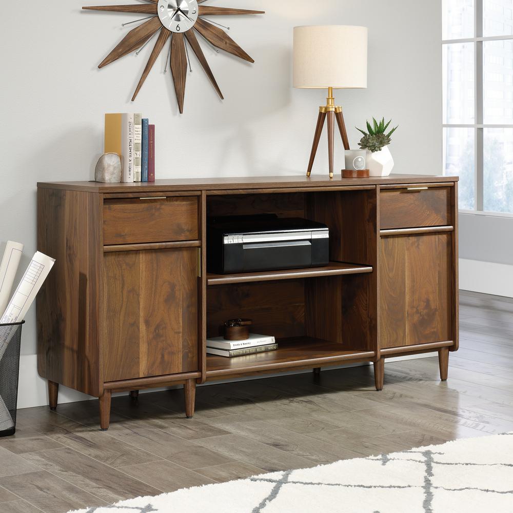 Sauder Clifford Place Grand Walnut Credenza With Slide Out Printer