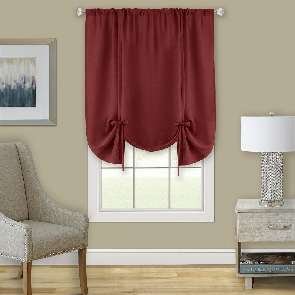 Achim Darcy Black Polyester Light Filtering Window Curtain Tie Up