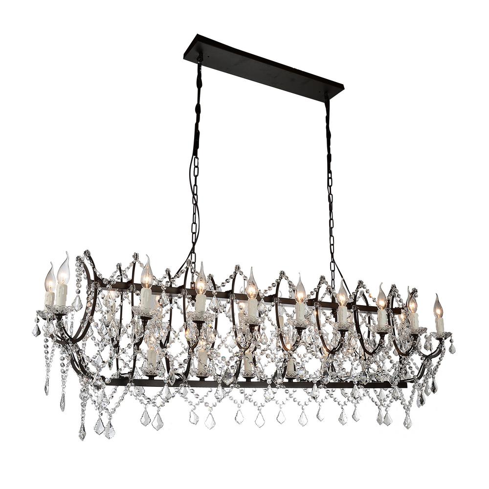 Glam Standard Brown Chandeliers Lighting The Home Depot Phraya 24 Light Dark Brown Chandelier