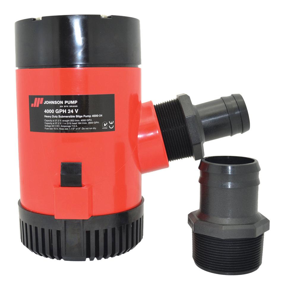 Johnson Pump 24Volt 4000 GPH Bilge Pump 11/2 in. and 2 in. Discharge