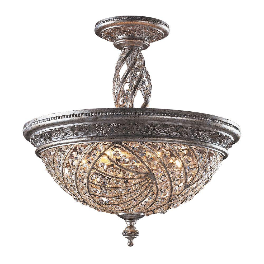 An Lighting Renaissance 6 Light Sunset Silver Ceiling Semi Flush An Lighting Renaissance 6 Light Sunset Silver Ceiling Semi Flush Mount