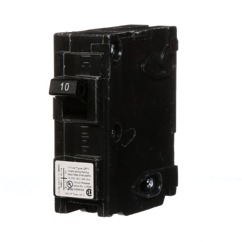 Siemens 10 Amp Single-Pole Type QP Circuit Breaker-Q110 ...