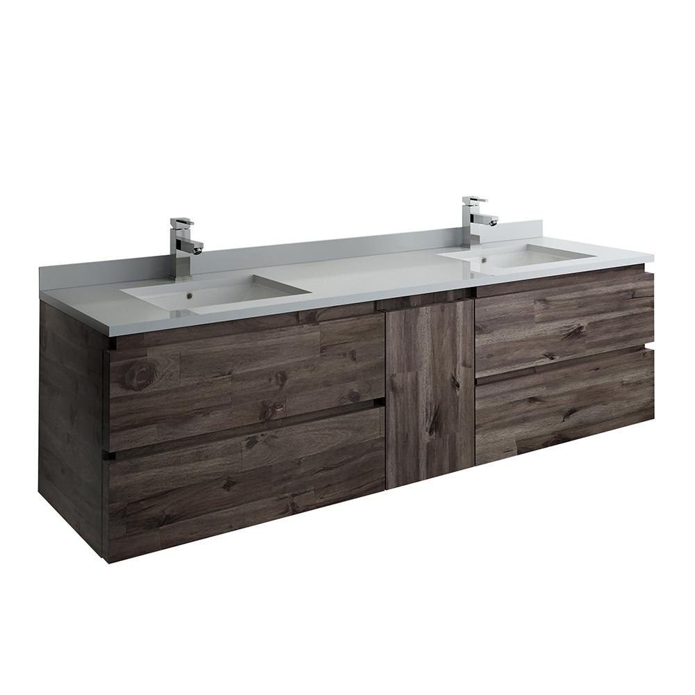 Fresca Formosa 70 In W Modern Double Wall Hung Vanity Cabinet Only In Warm Gray