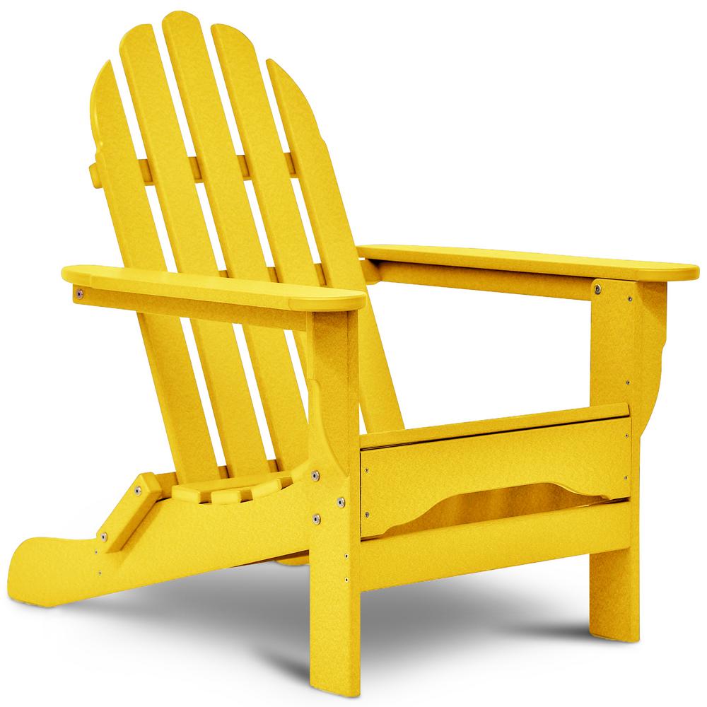 Reviews For Durogreen Icon Lemon Yellow Non Folding Plastic Adirondack Chair Sac8020le The Home Depot