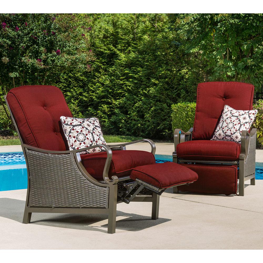 Hanover Ventura All Weather Wicker Reclining Patio Lounge Chair