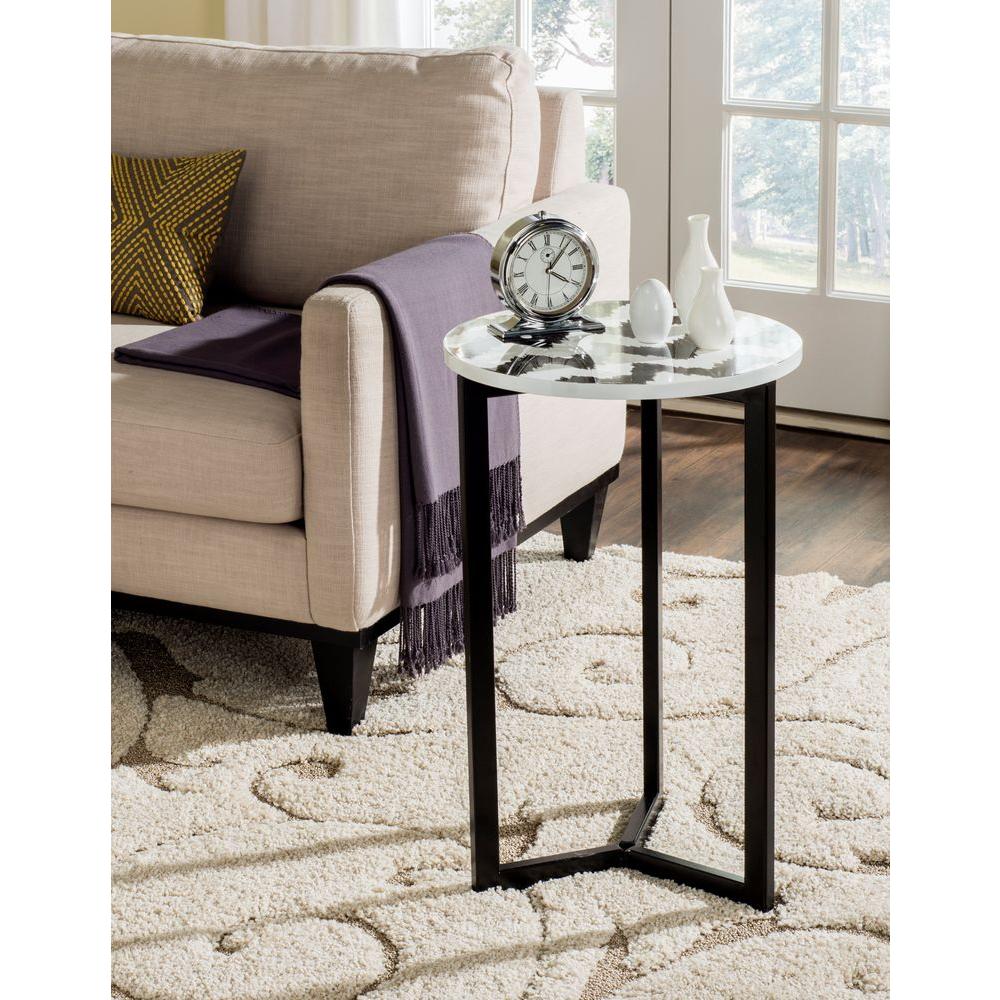 Safavieh Zaira Black and White End TableTRB1000B The Home Depot