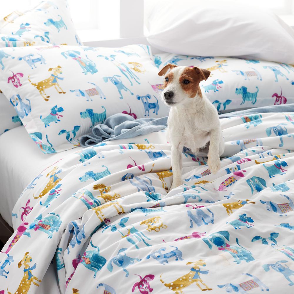 The Company Store Dressed Up Dogs Multicolored Cotton Percale Full