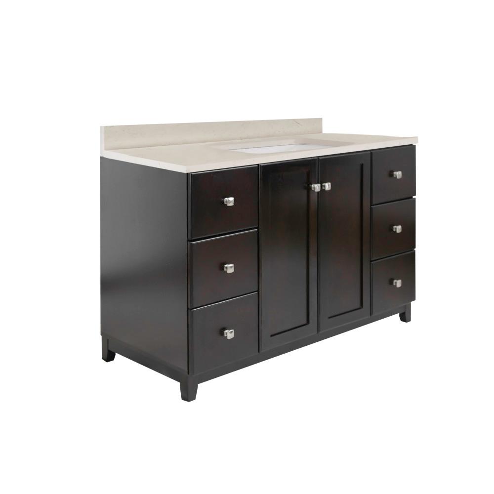 Design House 48 in. x 21 in. x 33 in. Bath Vanity in Espresso w/ 4 in