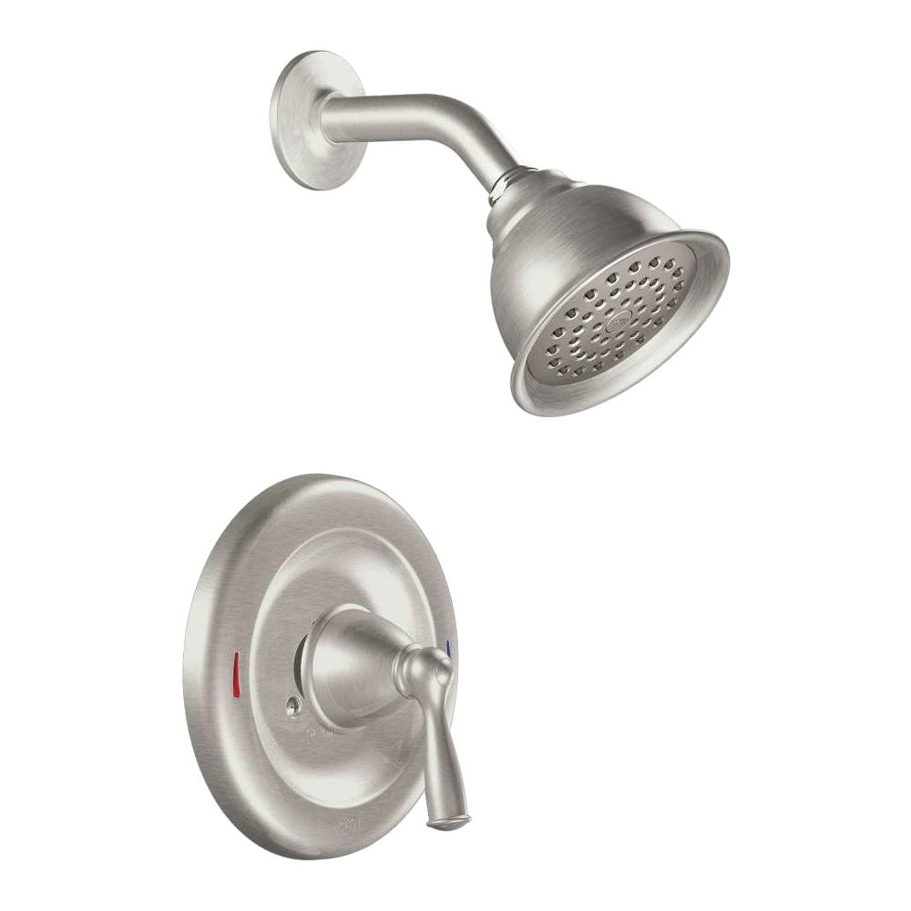 banbury single-handle 1-spray 1.75 gpm shower faucet with valve in spot  resist brushed nickel (valve included)