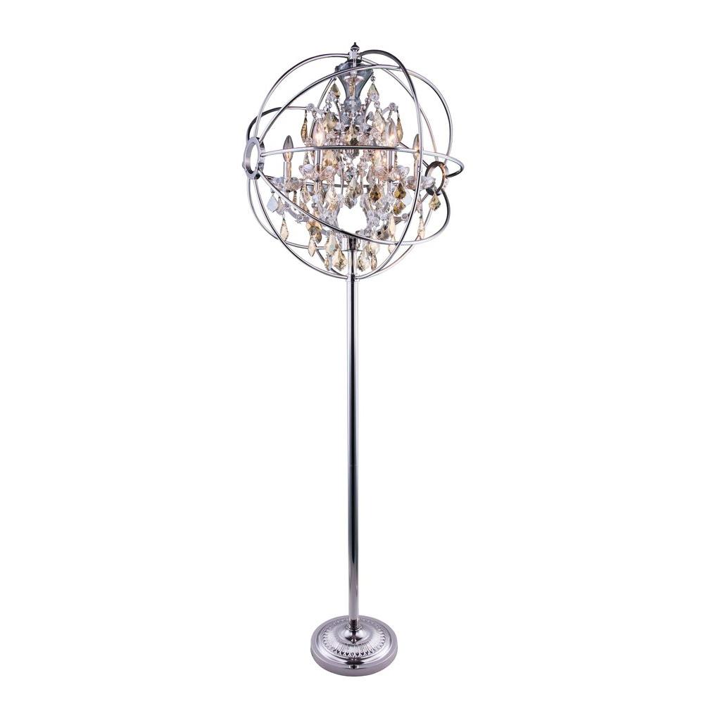 Elegant Lighting Geneva 71.5 in. Polished Nickel Floor Lamp with ... Elegant Lighting Geneva 71.5 in. Polished Nickel Floor Lamp with ...