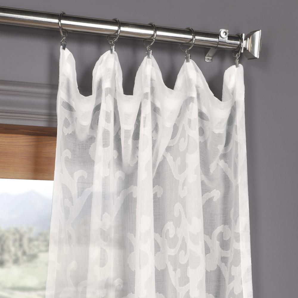 Exclusive Fabrics Furnishings Paris Scroll White Patterned Linen