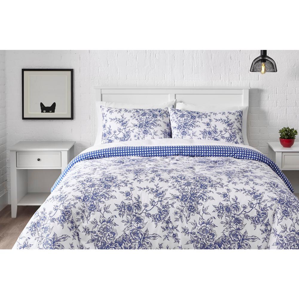 Stylewell Livia 3 Piece Reversible Charcoal Toile King Comforter