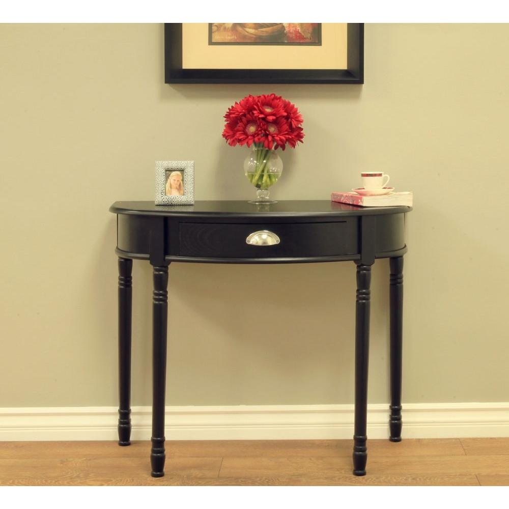 Megahome Black Storage Console Table Mh152 The Home Depot