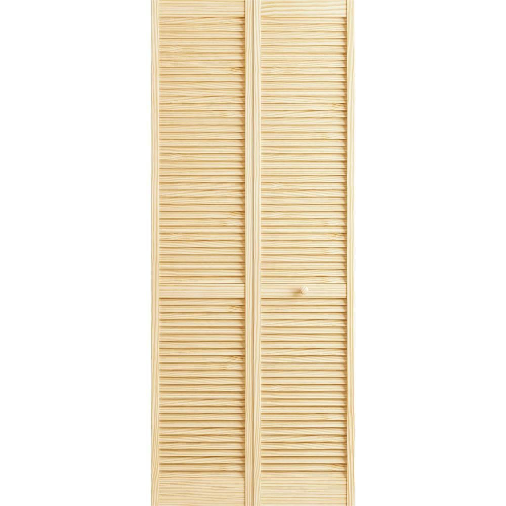 Veranda 30 In X 78 In Raw Louver Louver Pine Interior Closet Bi