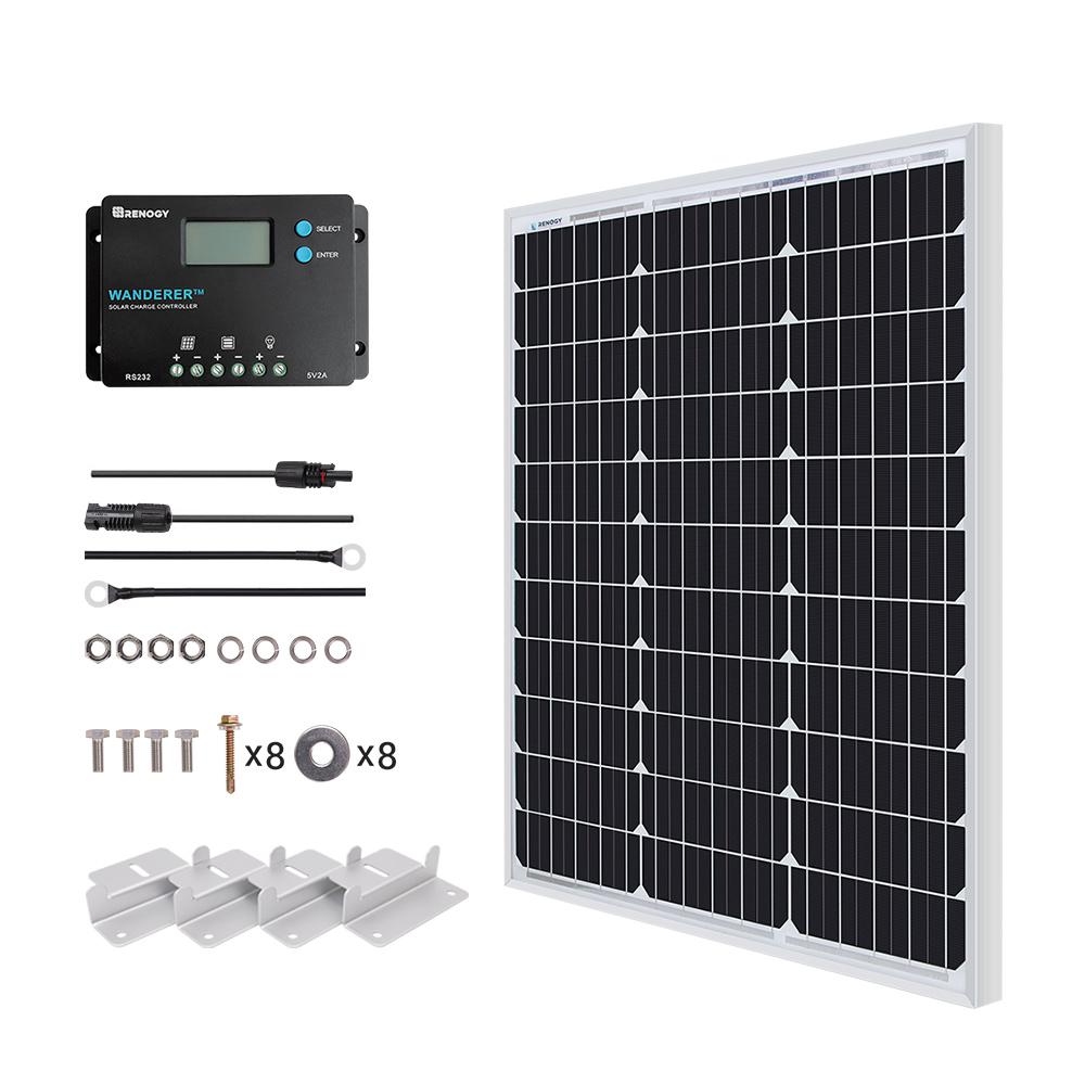 Renogy 50 Watt 12 Volt Monocrystalline Solar Panel black Compact Design