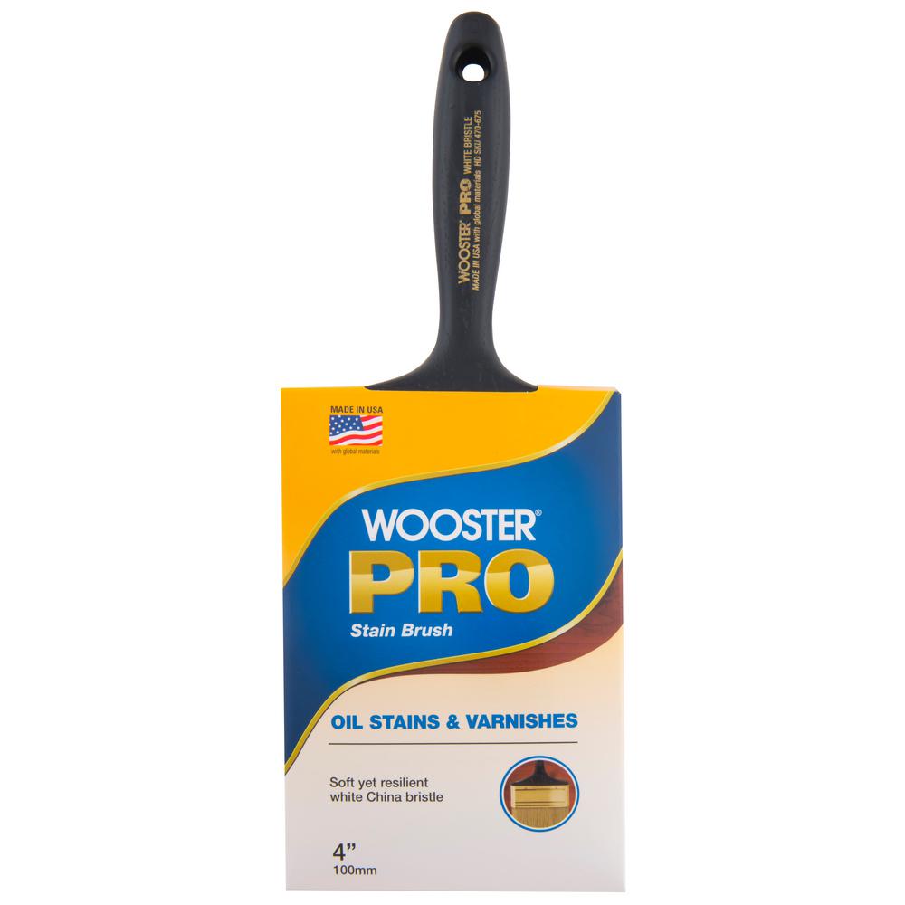 Wooster 4 In Flat White Bristle Stain Brush 0h21250040 The Home Depot Flat White Bristle Stain Brush