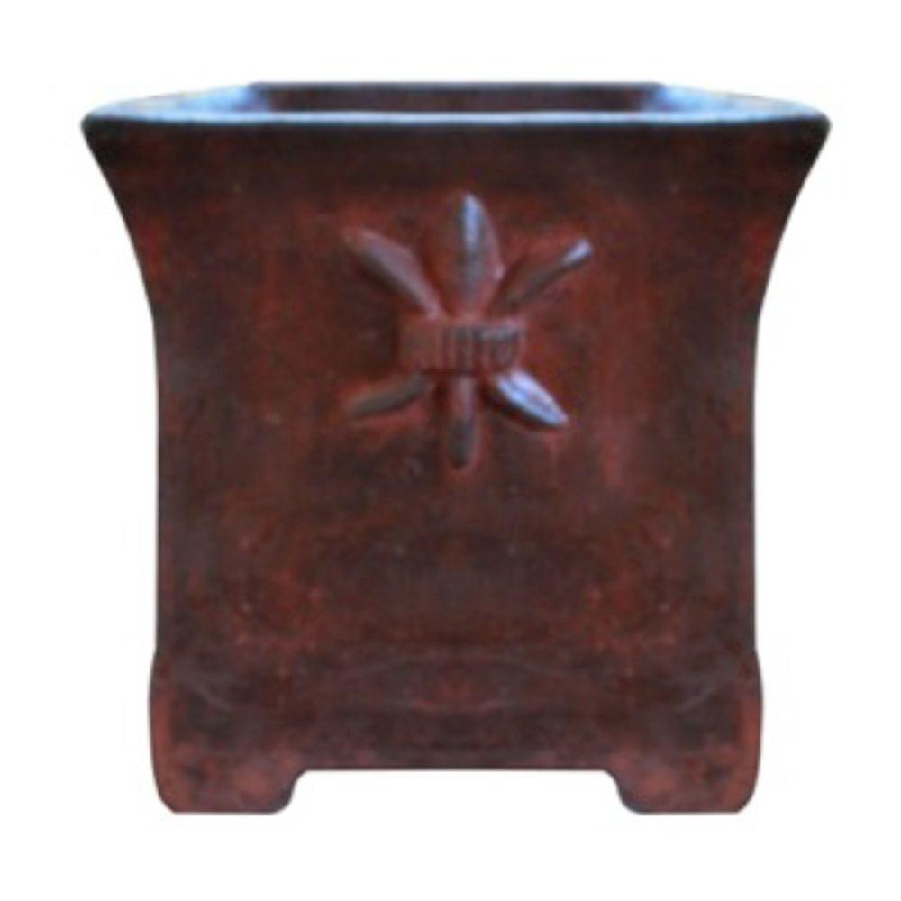 Ravenna Pottery 24 In Clay Fleur De Lis Square Planter Rr