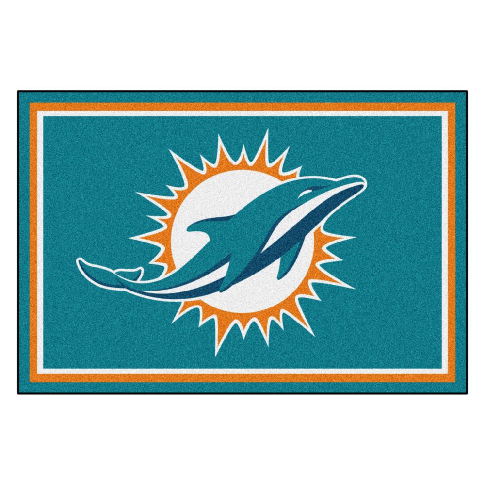 Fanmats Miami Dolphins 5 Ft X 8 Ft Area Rug 6587 The Home Depot