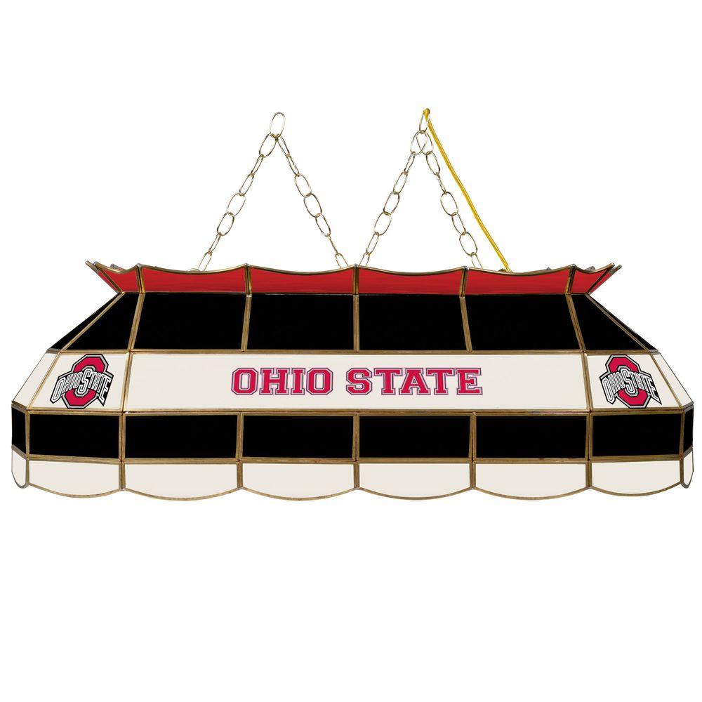 Trademark Ohio State 3 Light Stained Glass Hanging Lamp