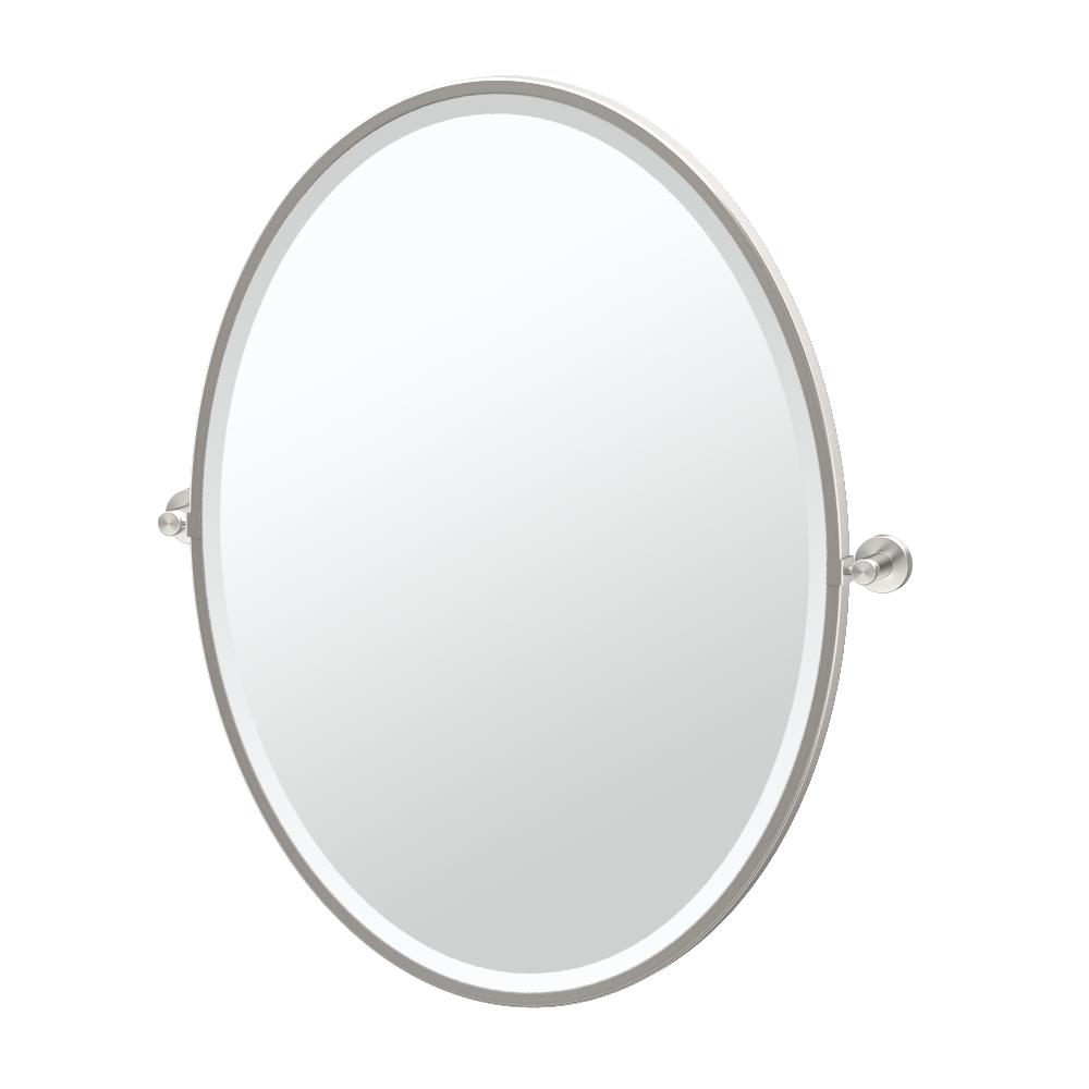 Gatco Glam 25 in. W x 33 in. H Framed Oval Mirror in Satin Nickel