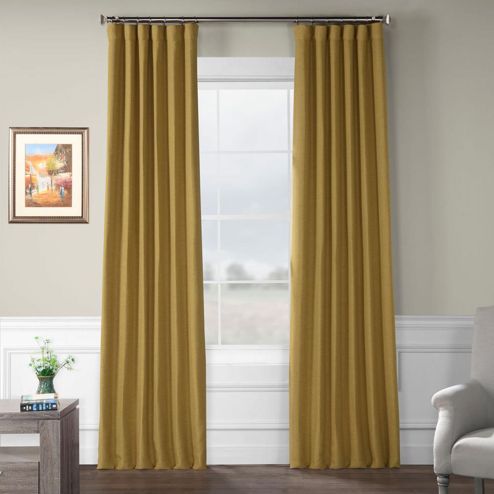 Exclusive Fabrics Furnishings Trinket Gold Bellino Blackout Curtain 50 In W X 120 In L BOCH PL1902 120 The Home Depot