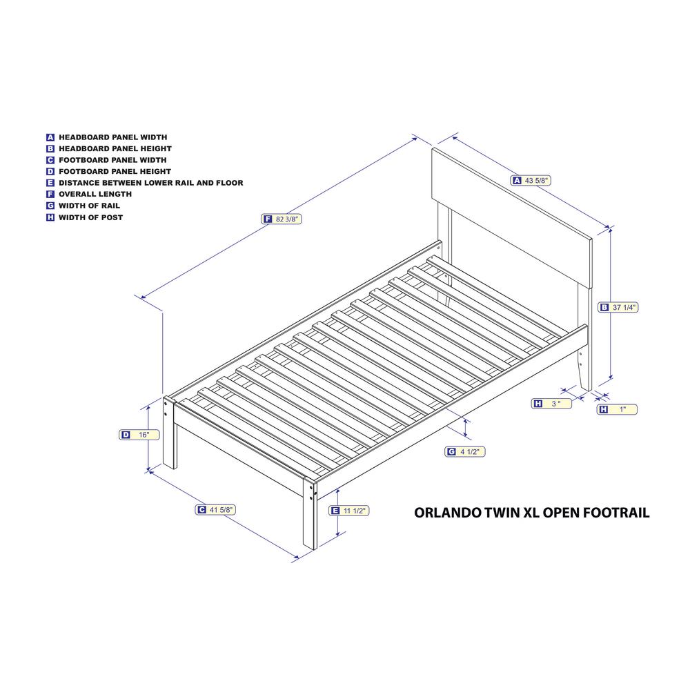 Atlantic Furniture Orlando Espresso Twin Xl Platform Bed With Open