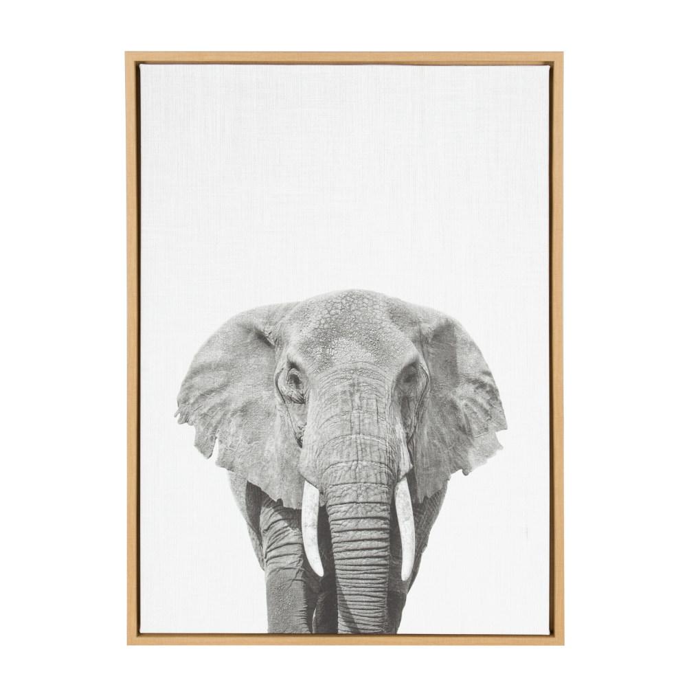 Kate And Laurel 33 In X 23 In Elephant Portrait By Tai Prints Framed Canvas Wall Art 213343 The Home Depot