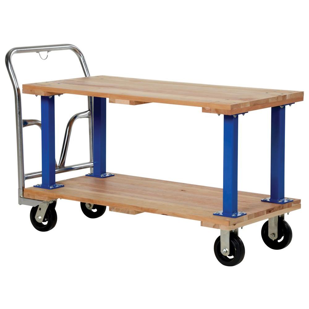 Vestil 1,600 lb. 24 in. x 50 in. Capacity Double Deck Hardwood Platform CartVHPT/D2448 The
